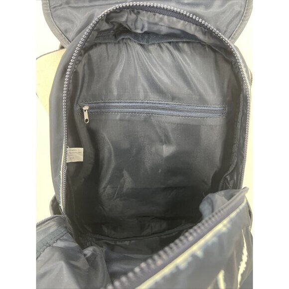 No Boundaries Nylon Flap Backpack Clear Vinyl Pocket Navy Tie Dye NWT 16" deep - Picture 8 of 8
